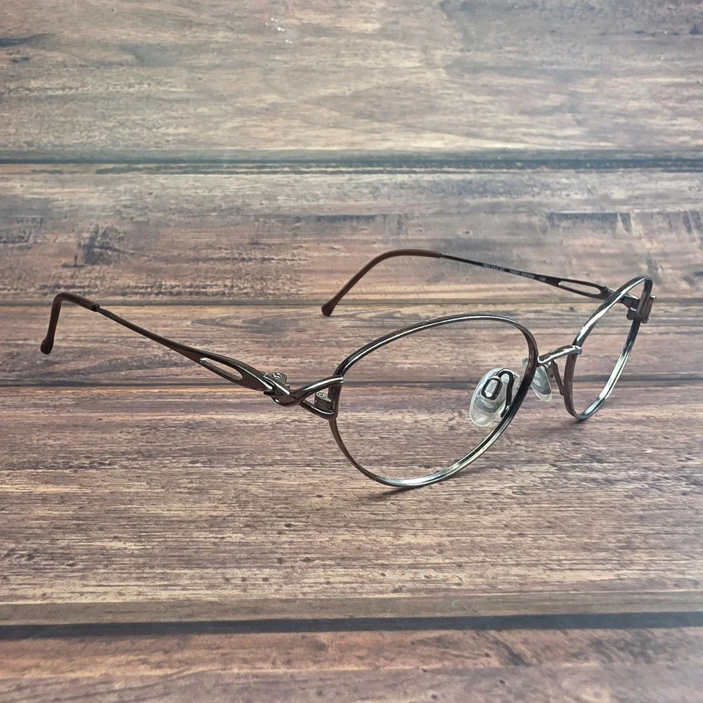 Marchon Tres Jolie 49T Shiny Brown Titanium Eyeglass Frames Japan 52-16-130